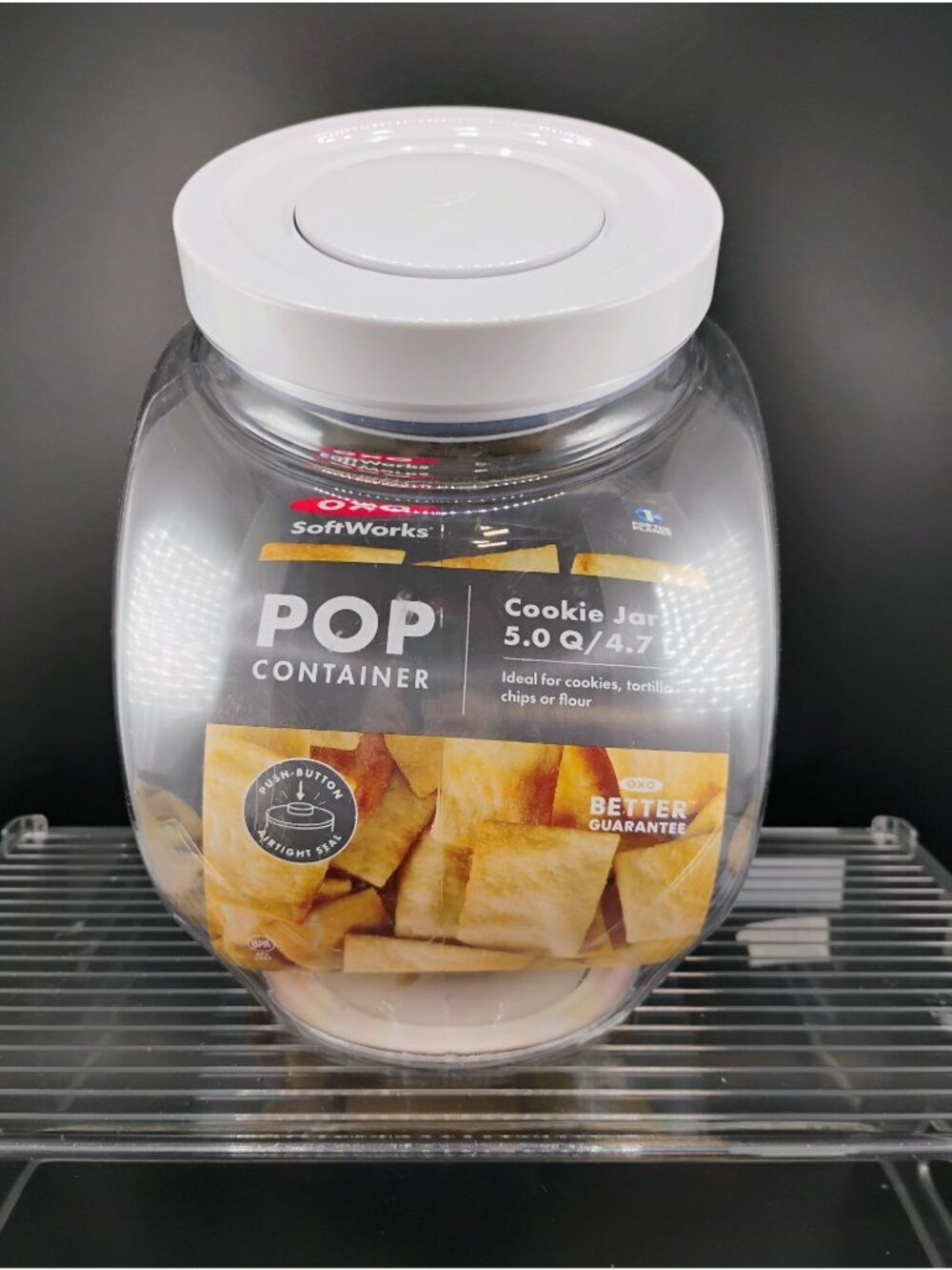 OXO SoftWorks POP Container Airtight Cookie Jar 5.0 Qt Clear